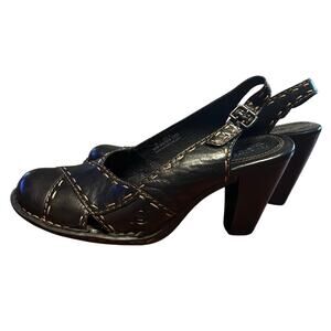 Born women’s Leather Closed Toe Sling Back 3” heel size 9